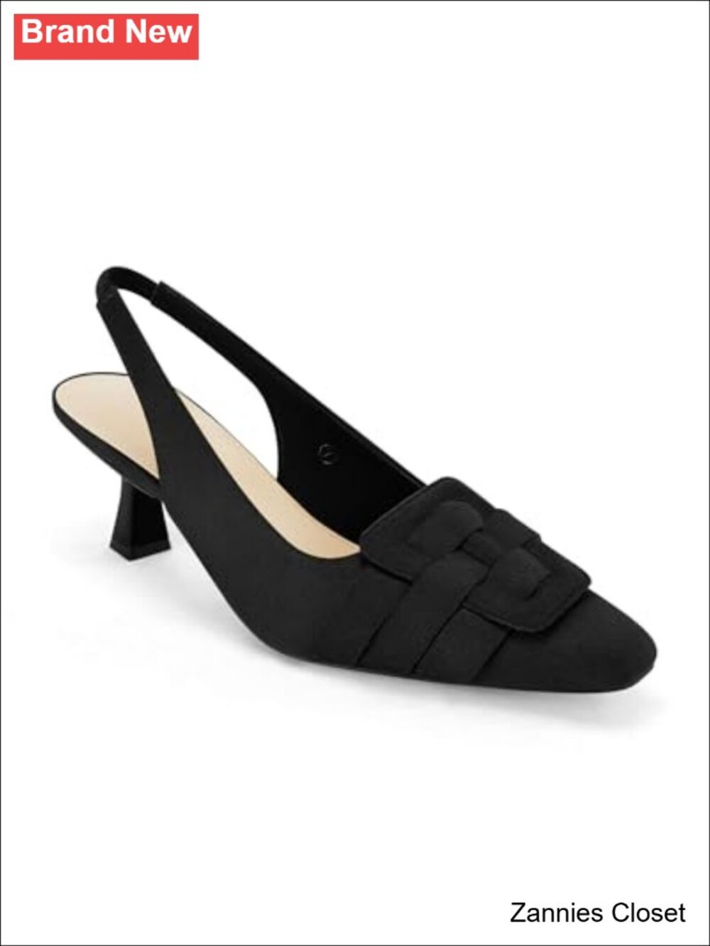 ✨Coutgo Womens Slingback Kitten Heels Pointed Closed Toe Dress Pumps